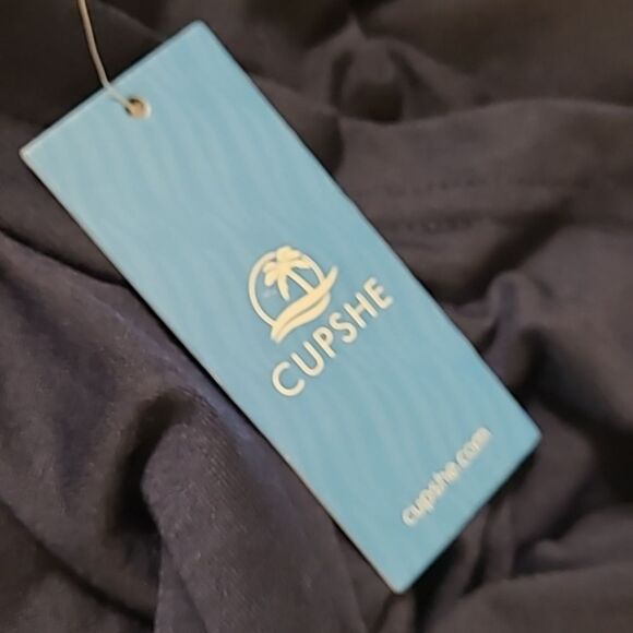 NEW L NAVY BLUE STRETCH WAIST V NECK SEXY FLOWY NAUTICAL DRESS LARGE NWT - Picture 5 of 7